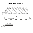 Металлочерепица МП Монтекристо-S (ПРМ-03-8017-0.5)