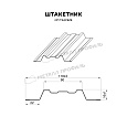 Штакетник металлический МП TRAPEZE-T 16,5х118 (VikingMP E-20-8019-0.5)